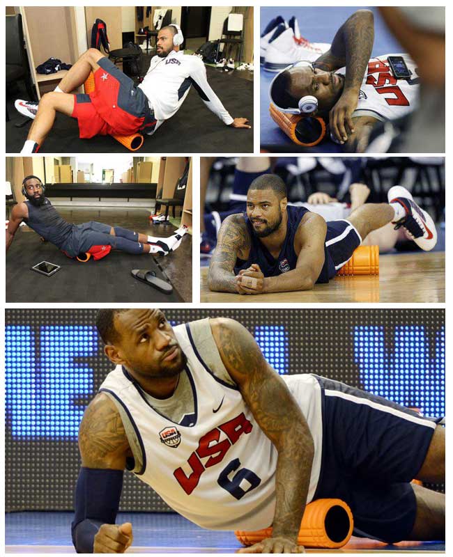 NBA players using trigger point foam roller